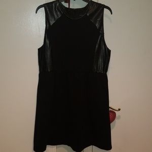 Black dress with faux leather